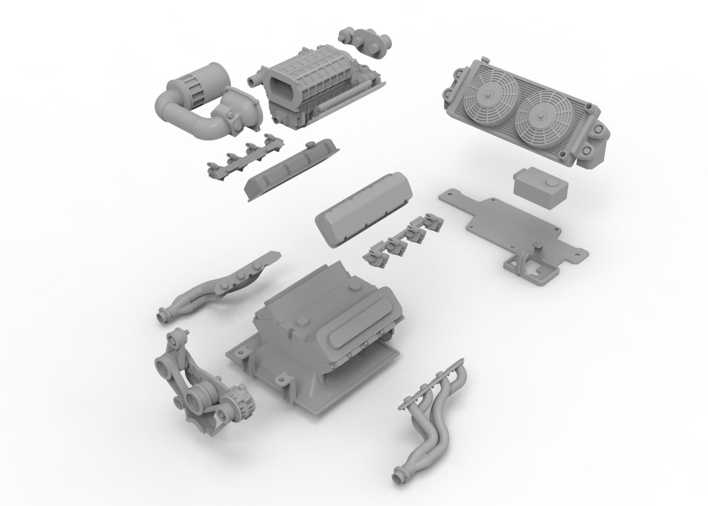 Optic V8 engine & supercharger